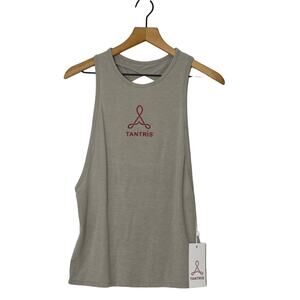 NEW Tantris Gray‎ Athletic Yoga Open Back Loose Tank Top Women's Size XS